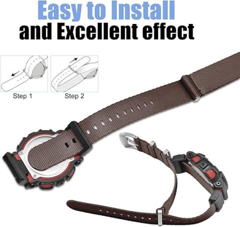 PASEK DO ZEGARKA Casio GShock G-8900 GA-100HP GD-100H BRĄZOWY NYLON PASEK DO ZEGARKA Casio GShock G-8900 GA-100HP GD-100H BRĄZOWY NYLON