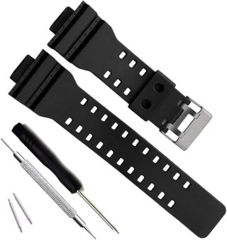 PASEK DO ZEGARKA G-Shock GD120/GA-100/GA-110/GA-100C CZARNY SREBRNA KLAMRA