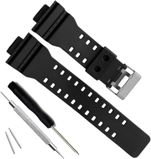 PASEK DO ZEGARKA G-Shock GD120/GA-100/GA-110/GA-100C CZARNY SREBRNA KLAMRA