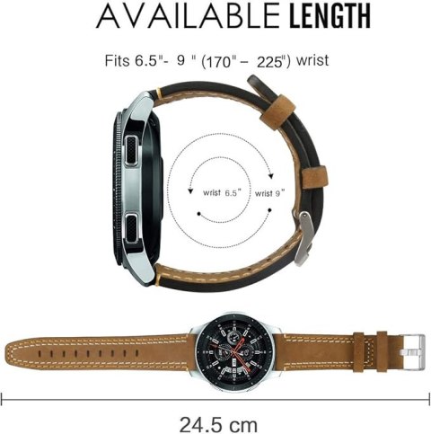 PASEK DO ZEGARKA JASNY BRĄZOWY SKÓRA CIELĘCA UNIWERSALNY ELEGANCKI 22mm PASEK DO ZEGARKA JASNY BRĄZOWY SKÓRA CIELĘCA UNIWERSALNY ELEGANCKI 22mm