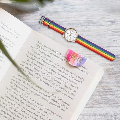 PASEK DO ZEGARKA KOLOROWY TĘCZA NYLON UNIWERSALNY SREBRNA KLAMRA 22mm PASEK DO ZEGARKA KOLOROWY TĘCZA NYLON UNIWERSALNY SREBRNA KLAMRA 22mm