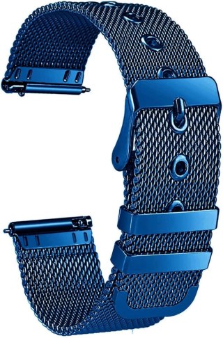 PASEK DO ZEGARKA NIEBIESKI UNIWERSALNY STAL NIERDZEWNA STYLOWY 20mm