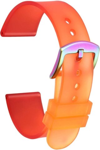 PASEK DO ZEGARKA OMBRE CZERWONO-POMARAŃCZOWE UNIWERSALNY PU 22mm