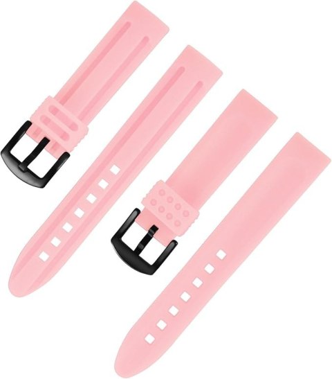 PASEK DO ZEGARKA RÓŻOWY SILIKON UNIWERSALNY WODOODPORNY CZARNA KLAMRA 18mm PASEK DO ZEGARKA RÓŻOWY SILIKON UNIWERSALNY WODOODPORNY CZARNA KLAMRA 18mm