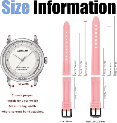 PASEK DO ZEGARKA RÓŻOWY SILIKON UNIWERSALNY WODOODPORNY CZARNA KLAMRA 18mm PASEK DO ZEGARKA RÓŻOWY SILIKON UNIWERSALNY WODOODPORNY CZARNA KLAMRA 18mm