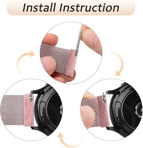 PASEK DO ZEGARKA RÓŻOWY STAL SIATKA UNIWERSALNY SAMSUNG HUAWEI 22mm PASEK DO ZEGARKA RÓŻOWY STAL SIATKA UNIWERSALNY SAMSUNG HUAWEI 22mm