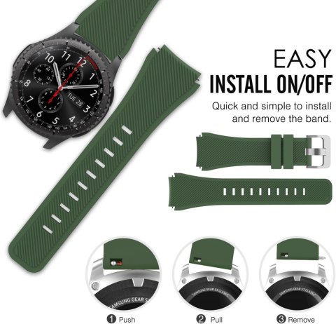 PASEK DO ZEGARKA Samsung Galaxy Watch S3 ZIELONY SILIKONOWY WODOODPORNY