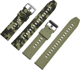 PASEK DO ZEGARKA ZIELONE MORO SILIKON UNIWERSALNY WODOODPORNY 18mm