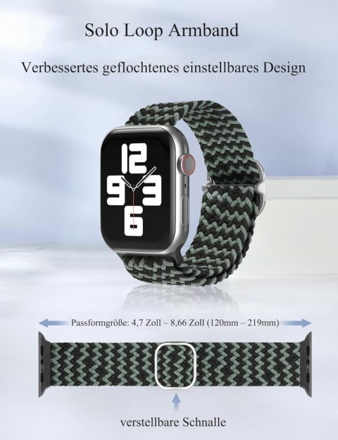 2x BRANSOLETA DO APPLE WATCH 1/2/3/4/5/6/7/8/9/SE 38/40/41mm CZARNY ZIELONY 2x BRANSOLETA DO APPLE WATCH 1/2/3/4/5/6/7/8/9/SE 38/40/41mm CZARNY ZIELONY