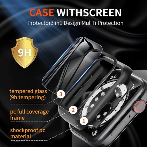 2X ETUI APPLE IWATCH SERII 6/5/4/SE 40MM CZARNA RAMKA OCHRONA EKRANU 2X ETUI APPLE IWATCH SERII 6/5/4/SE 40MM CZARNA RAMKA OCHRONA EKRANU