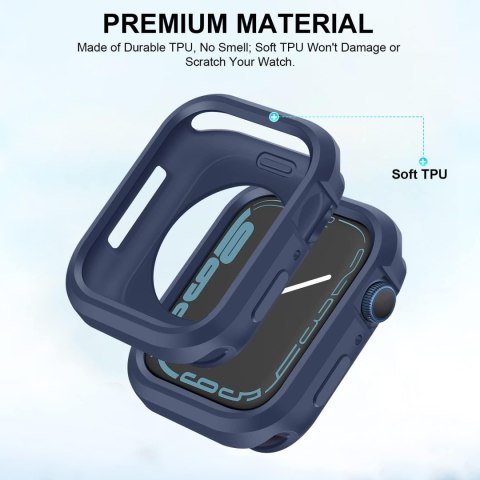 2x ETUI APPLE IWATCH SERII 8/7 41MM 6/5/4 40MM GRANATOWE I PRZEZROCZYSTE 2x ETUI APPLE IWATCH SERII 8/7 41MM 6/5/4 40MM GRANATOWE I PRZEZROCZYSTE