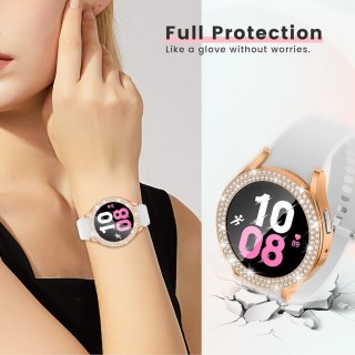 2x ETUI SAMSUNG GALAXY WATCH 5/4 40mm SRERBNE I ZŁOTE BŁYSZCZĄCE 2x SZKŁO