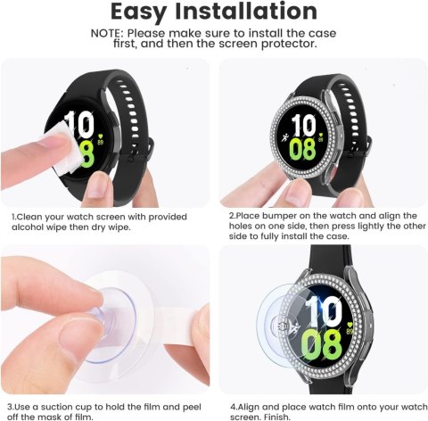 2x ETUI SAMSUNG GALAXY WATCH 5/4 40mm SRERBNE I ZŁOTE BŁYSZCZĄCE 2x SZKŁO 2x ETUI SAMSUNG GALAXY WATCH 5/4 40mm SRERBNE I ZŁOTE BŁYSZCZĄCE 2x SZKŁO
