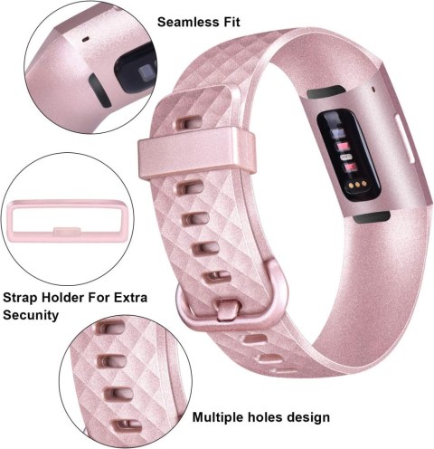 2x PASEK DO Fitbit Charge 3/4 RÓŻOWY CZARNY TPU WODOODPORNY OPASKA L 2x PASEK DO Fitbit Charge 3/4 RÓŻOWY CZARNY TPU WODOODPORNY OPASKA L