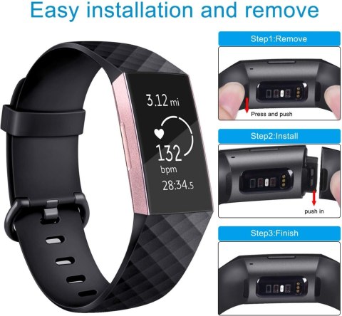 2x PASEK DO Fitbit Charge 3/4 RÓŻOWY CZARNY TPU WODOODPORNY OPASKA L 2x PASEK DO Fitbit Charge 3/4 RÓŻOWY CZARNY TPU WODOODPORNY OPASKA L