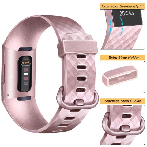 2x PASEK DO Fitbit Charge 3/4 RÓŻOWY CZERWONY TPU WODOODPORNY OPASKA L 2x PASEK DO Fitbit Charge 3/4 RÓŻOWY CZERWONY TPU WODOODPORNY OPASKA L