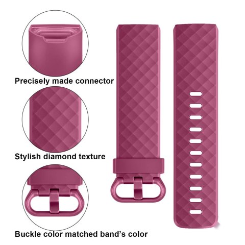 2x PASEK DO Fitbit Charge 3/4 RÓŻOWY CZERWONY TPU WODOODPORNY OPASKA L 2x PASEK DO Fitbit Charge 3/4 RÓŻOWY CZERWONY TPU WODOODPORNY OPASKA L