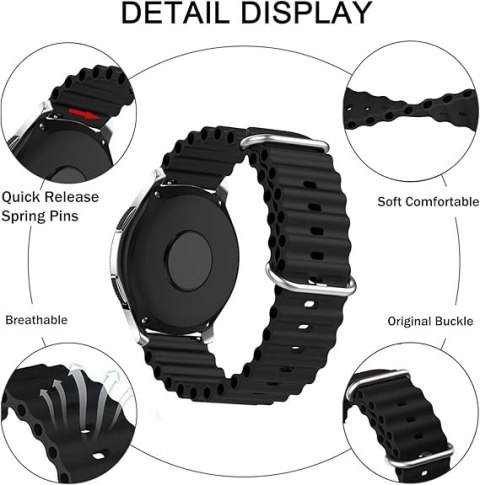 2x PASEK DO ZEGARKA CZARNY BIAŁY SILIKON Samsung Galaxy Watch 3 45mm 22mm 2x PASEK DO ZEGARKA CZARNY BIAŁY SILIKON Samsung Galaxy Watch 3 45mm 22mm