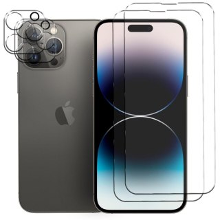 2x SZKŁO HARTOWANE APPLE IPHONE 14 PRO WYSOKA OCHRONA +2x SZKŁO NA APARAT