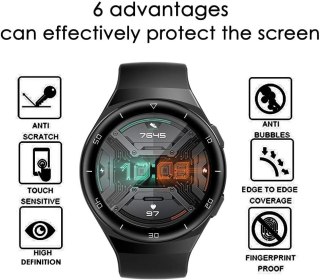 3x SZKŁO HARTOWANE HUWAEI WATCH GT 2E 46MM WYSOKA OCHRONA SOLIDNE