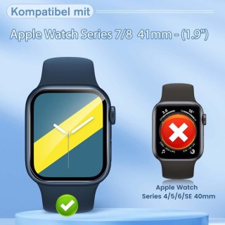 4x FOLIA OCHRONNA APPLE WATCH SERII 7 / 8 41MM WYSOKA OCHRONA WYTRZYMAŁA