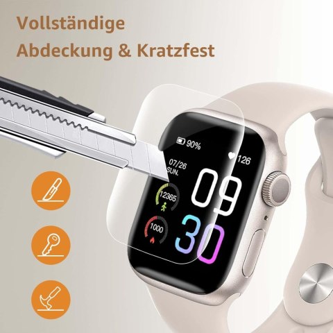 4x FOLIA OCHRONNA APPLE WATCH SERII 8 / 7 45MM WYSOKA OCHRONA WYTRZYMAŁA 4x FOLIA OCHRONNA APPLE WATCH SERII 8 / 7 45MM WYSOKA OCHRONA WYTRZYMAŁA