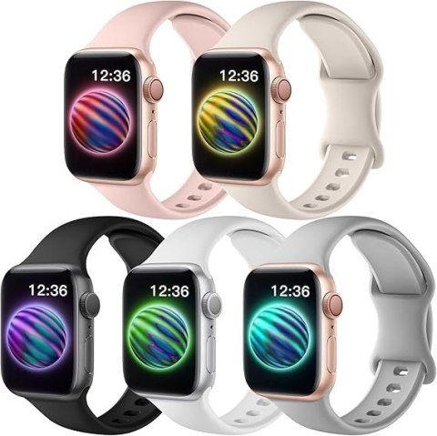 5x PASEK DO ZEGARKA APPLE WATCH 1/2/3/4/5/6/7/8/9/SE 38/40/41mm MIX SILIKON 5x PASEK DO ZEGARKA APPLE WATCH 1/2/3/4/5/6/7/8/9/SE 38/40/41mm MIX SILIKON