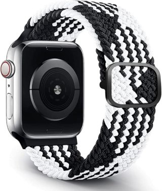 BRANSOLETA DO APPLE WATCH 42/44/45mm 1/2/3/4/5/6/7/8/9/10/SE CZARNO-BIAŁA
