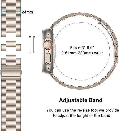 BRANSOLETA DO ZEGARKA APPLE WATCH ULTRA/ULTRA 2 49mm SREBRNA +ETUI