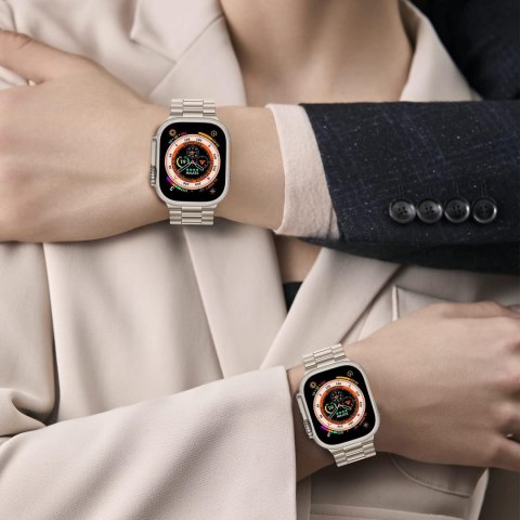 BRANSOLETA DO ZEGARKA APPLE WATCH ULTRA/ULTRA 2 49mm SREBRNA +ETUI