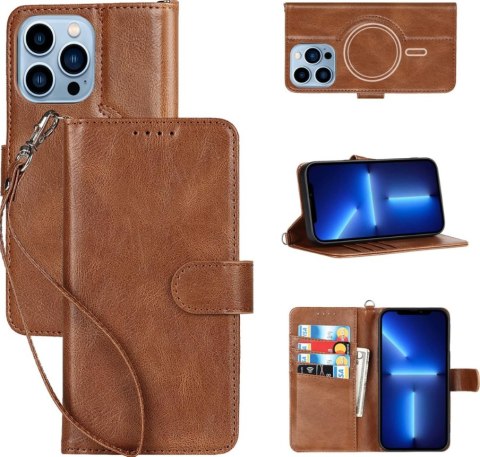 ETUI APPLE IPHONE 12/ 12 PRO BRĄZOWE IMITACJA SKÓTY Z KLAPKĄ SKŁADANE ETUI APPLE IPHONE 12/ 12 PRO BRĄZOWE IMITACJA SKÓTY Z KLAPKĄ SKŁADANE