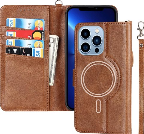 ETUI APPLE IPHONE 12/ 12 PRO BRĄZOWE IMITACJA SKÓTY Z KLAPKĄ SKŁADANE ETUI APPLE IPHONE 12/ 12 PRO BRĄZOWE IMITACJA SKÓTY Z KLAPKĄ SKŁADANE