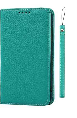 ETUI APPLE IPHONE 13 MINI ZIELONE IMITACJA SKÓRY ZAMYKANE Z KLAPKĄ OCHRONNE