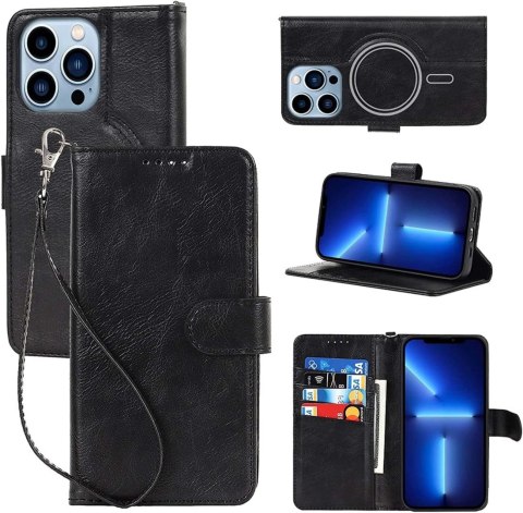 ETUI APPLE IPHONE 13 PRO CZARNE ELEGANCKIE ZAMYKANE Z KLAPKĄ IMITACJA SKÓRY ETUI APPLE IPHONE 13 PRO CZARNE ELEGANCKIE ZAMYKANE Z KLAPKĄ IMITACJA SKÓRY