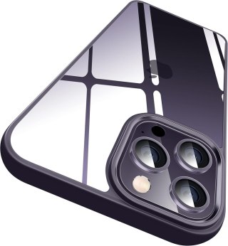 ETUI APPLE IPHONE 14 PRO PRZEZROCZYSTE FIOLETOWA RAMKA PLECKI OCHRONNE