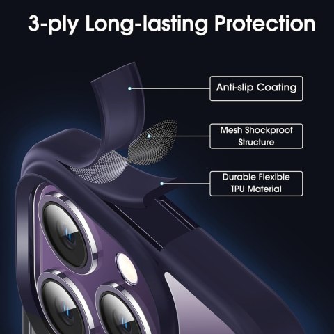 ETUI APPLE IPHONE 14 PRO PRZEZROCZYSTE FIOLETOWA RAMKA PLECKI OCHRONNE ETUI APPLE IPHONE 14 PRO PRZEZROCZYSTE FIOLETOWA RAMKA PLECKI OCHRONNE