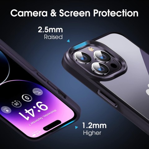 ETUI APPLE IPHONE 14 PRO PRZEZROCZYSTE FIOLETOWA RAMKA PLECKI OCHRONNE ETUI APPLE IPHONE 14 PRO PRZEZROCZYSTE FIOLETOWA RAMKA PLECKI OCHRONNE