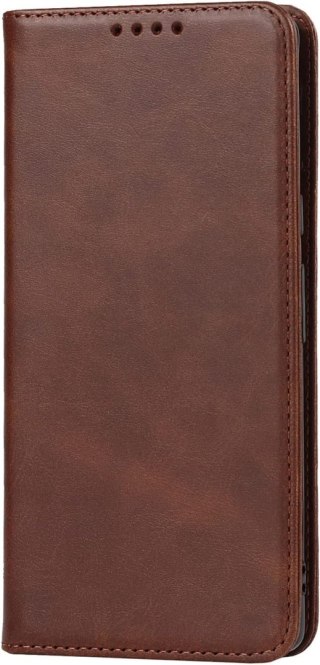 ETUI GOOGLE PIXEL 6 PRO BRĄZOWE IMITACJA SKÓRY ZAMYKANE Z KLAPKĄ SOLIDNE