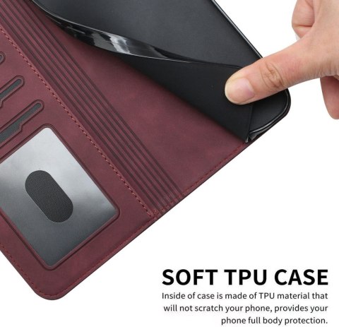 ETUI XIAOMI REDMI NOTE 9 4G / 9T FIOLETOWE CIEMNE ZAMYKANE Z KLAPKĄ SOLIDNE