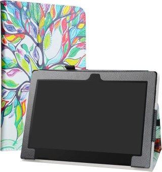 ETUI LENOVO IDEAPAD D330-10IGM BIAŁE KOLOROWE DREZWO ZAMYKANE Z KLAPKĄ