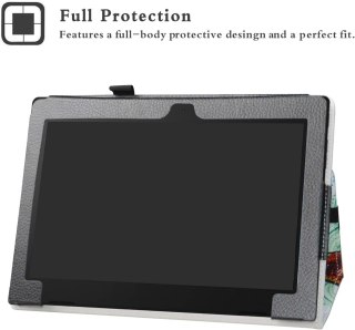 ETUI LENOVO IDEAPAD D330-10IGM BIAŁE KOLOROWE DREZWO ZAMYKANE Z KLAPKĄ