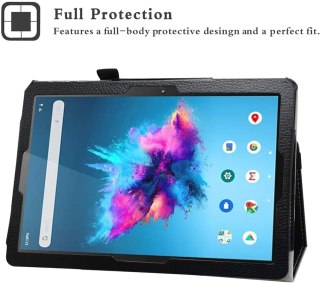 ETUI MATRIXPAD S30 CZARNE PROSTE ZAMYKANE Z KLAPKĄ IMITACJA SKÓRY SOLIDNE
