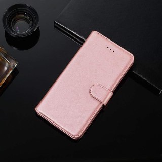 ETUI SAMSUNG GALAXY A12 RÓŻOWE JASNE BŁYSZCZĄCE ZAMYKANE Z KLAPKĄ SOLIDNE