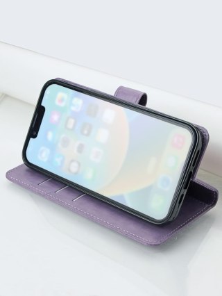 ETUI SAMSUNG GALAXY A32 5G FIOLETOWE ZAMYKANE Z KLAPKĄ MIEJSCE NA KARTY