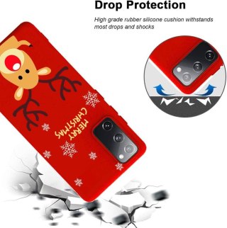 ETUI SAMSUNG GALAXY S21+ CZERWONE ŚWIĄTECZNE RENIFER +2x SZKŁO HARTOWANE
