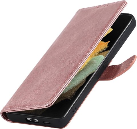 ETUI SAMSUNG GALAXY S21 ULTRA RÓŻOWE IMITACJA SKÓRY MIEJSCE NA KARTY KLAPKA ETUI SAMSUNG GALAXY S21 ULTRA RÓŻOWE IMITACJA SKÓRY MIEJSCE NA KARTY KLAPKA