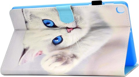 ETUI SAMSUNG GALAXY TAB A7 JASNE KOTEK SŁODKIE UROCZE ZAMYKANE Z KLAPKĄ