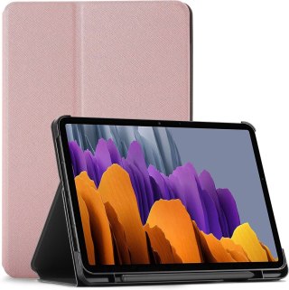 ETUI SAMSUNG GALAXY TAB S7 RÓŻOWE MAGNETYCZNE SKŁADANE ZAMYKANE Z KLAPKĄ