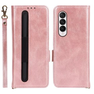 ETUI SAMSUNG GALAXY Z FOLD 3 RÓŻOWE ZAMYKANE Z KLAPKĄ MIEJSCE NA KARTY