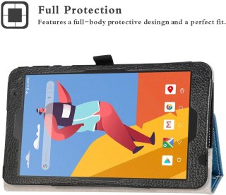 ETUI TABLET VANKYO MATRIXPAD S8 NIEBIESKIE GAŁĘZIE BIAŁE KWIATY PRZYRODA